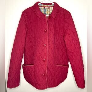 LL Bean Vintage Red Quilted Barn Coat Jacket Size XL